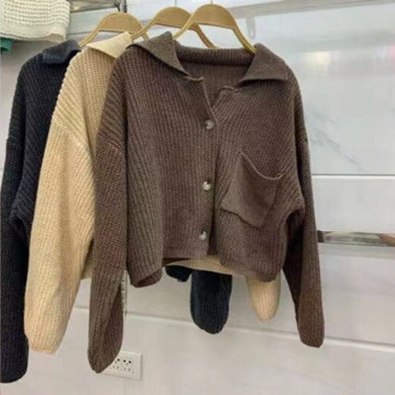 Áo Len Tay Dài Phong Cách Retro Thời Trang Hàn Quốc Cho Nữ