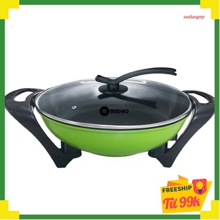 Nồi lẩu điện mishio mk219 1200w, dung tích 5l - màu xanh cốm