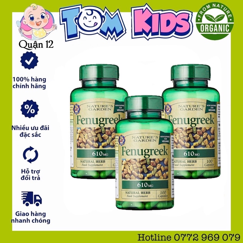 Viên uống lợi sữa Cỏ Cà Ri Anh 610MG Date 2024