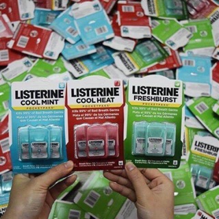 MIẾNG NGẬM THƠM MIỆNG, DIỆT KHUẨN LISTERINE COOL MINT Pocketpaks