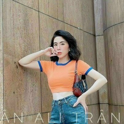 áo croptop thun bozip cổ viền màu chất đẹp