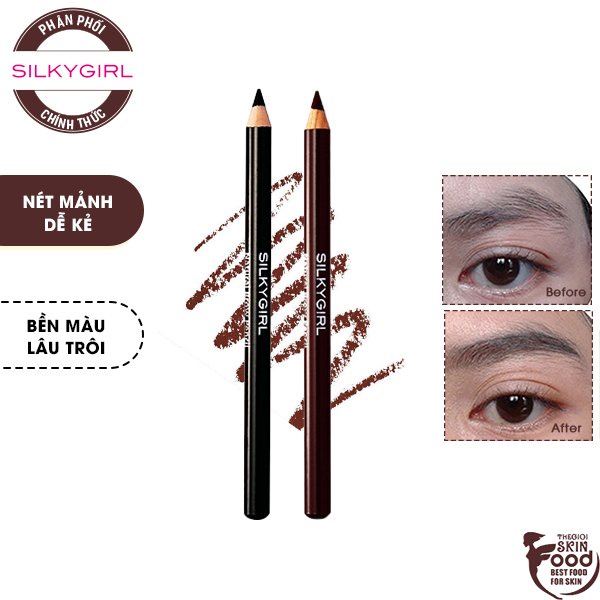 Chì Kẻ Mày Cho Đường Nét Tự Nhiên, Lâu Trôi Silkygirl Natural Brow Pencil 1.14g