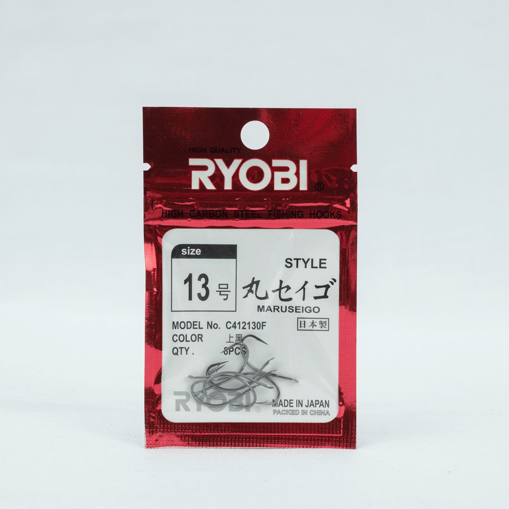 Lưỡi câu cá carbon Ryobi Maruseigo đủ size cho bạn lựa chọn