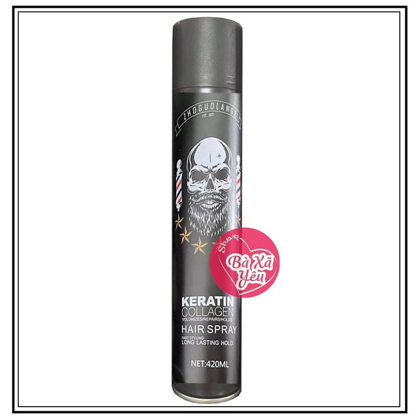 Gôm Xịt Tóc Keratin Collagen siêu dưỡng và tạo kiểu tóc 420ml - BX3796