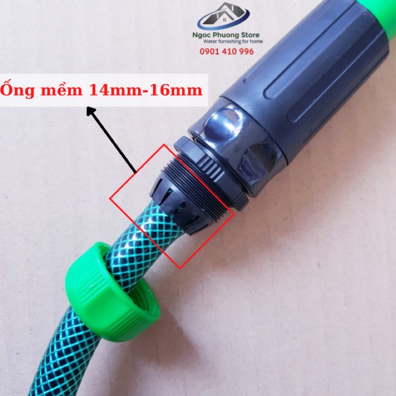 Vòi xịt tưới cây đa năng chỉnh tia nối ống mềm 14mm – 16mm AQUAMATE ĐÀI LOAN - Mã W3203