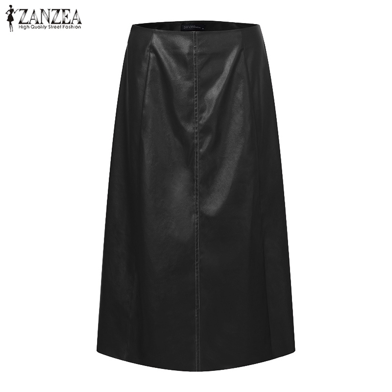 ZANZEA Chân váy da PU dáng dài thời trang dành cho nữ | BigBuy360 - bigbuy360.vn