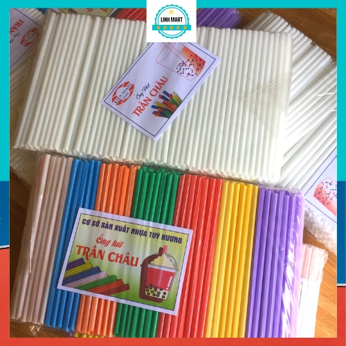 Ống hút nước mía, ống hút nhựa nhiều màu phi 6  LINHMART