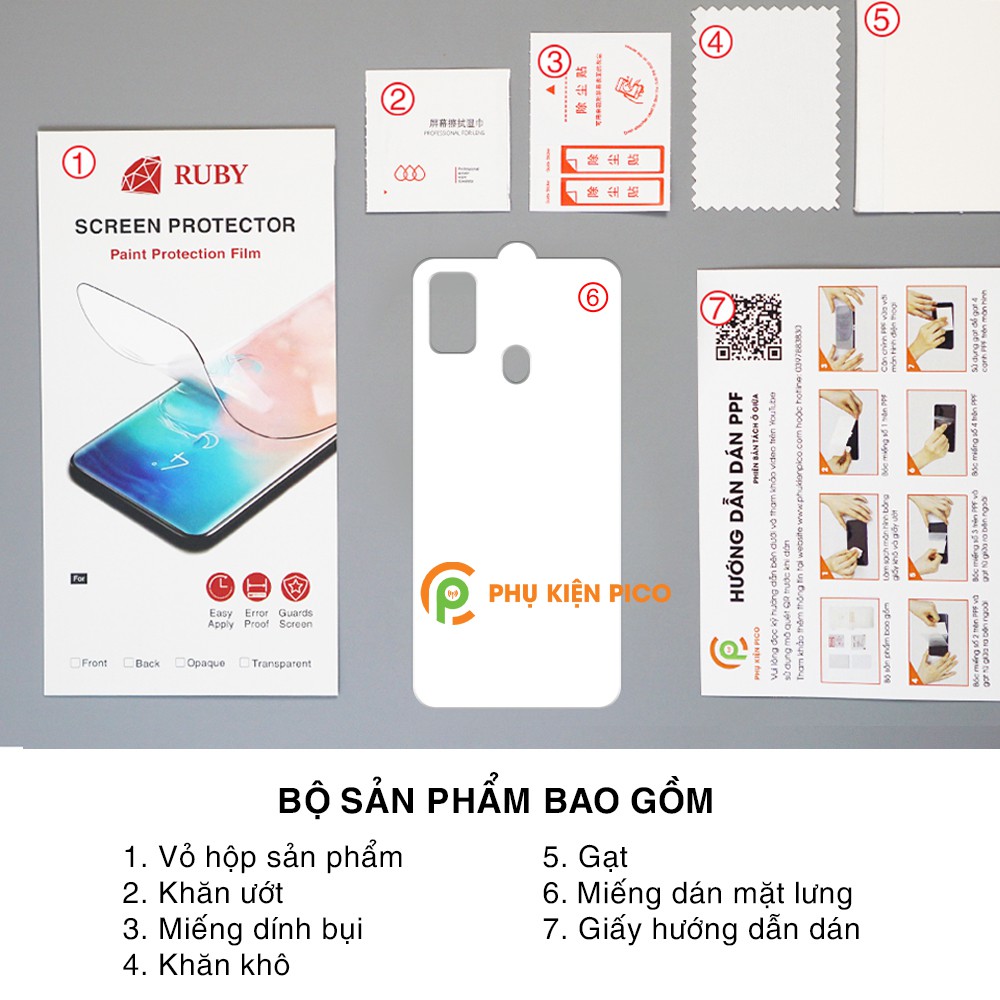 Dán lưng Samsung M30s full mặt lưng trong suốt PPF tự phục hồi vết xước - Dán dẻo Samsung Galaxy M30s