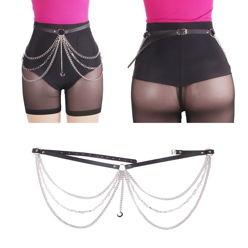 Dây Xích Đeo Hông Nhiều Lớp Phong Cách Gothic Có Thể Điều Chỉnh Cho Nữ