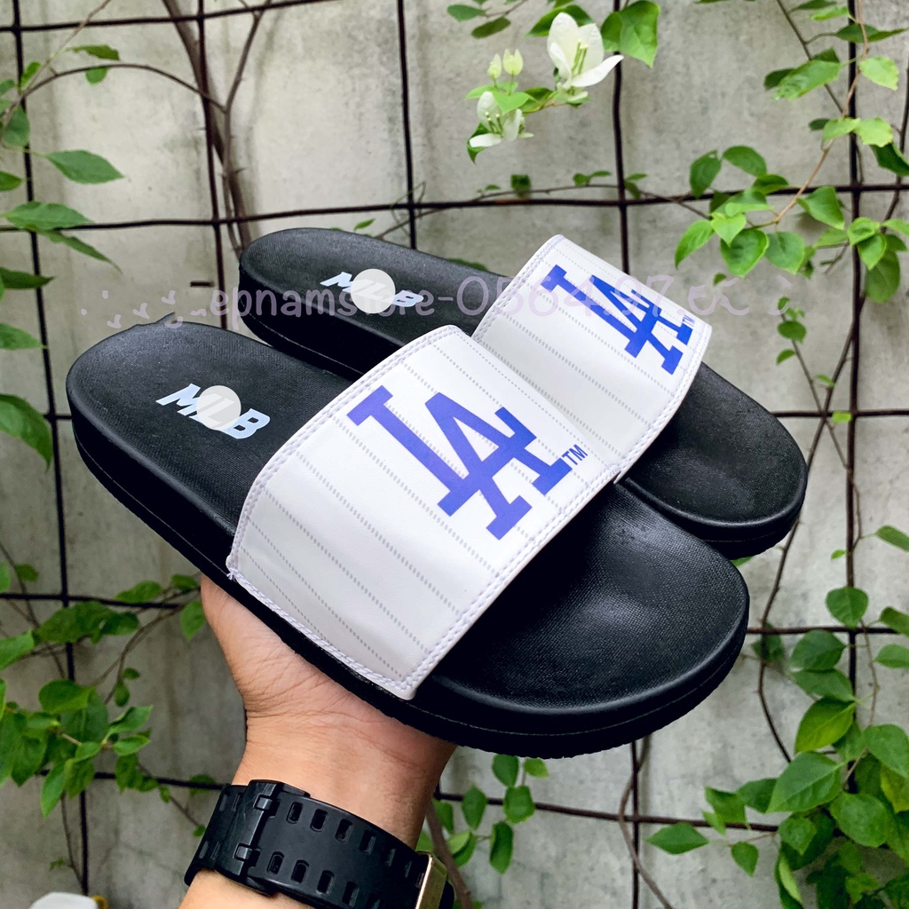 Dép quai ngang MLB LA unisex thời trang nam nữ cao cấp đế cao su chống nước siêu nhẹ phối đồ chất