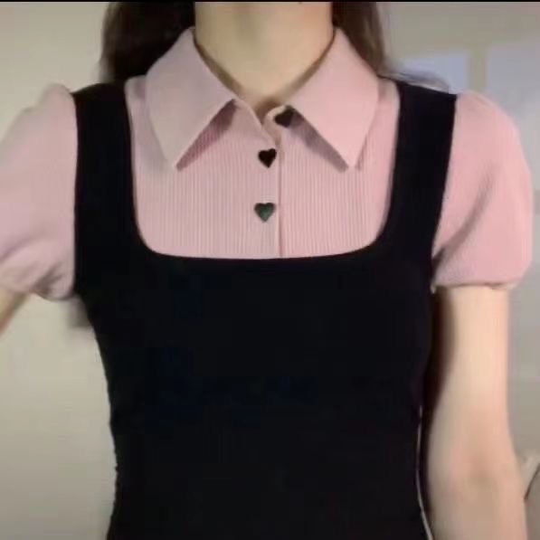 Đầm Sơ Mi Giả Hai Mảnh Cổ polo Gợi Cảm Thiết Kế Mới Mùa Hè Dành Cho Bạn Nữ