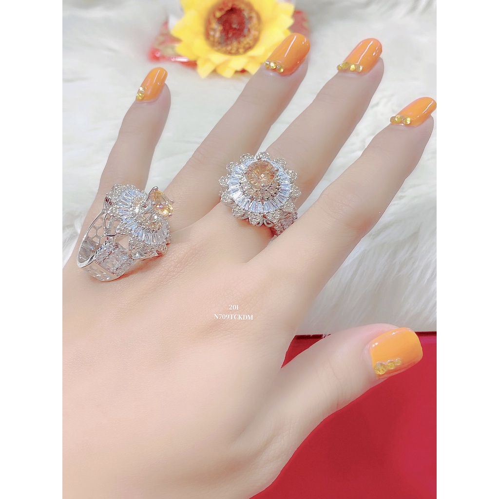 UHA - Nhẫn nữ đính xoàn N709 mạ vàng 18k - vàng trắng cao cấp (giá tốt nhất)