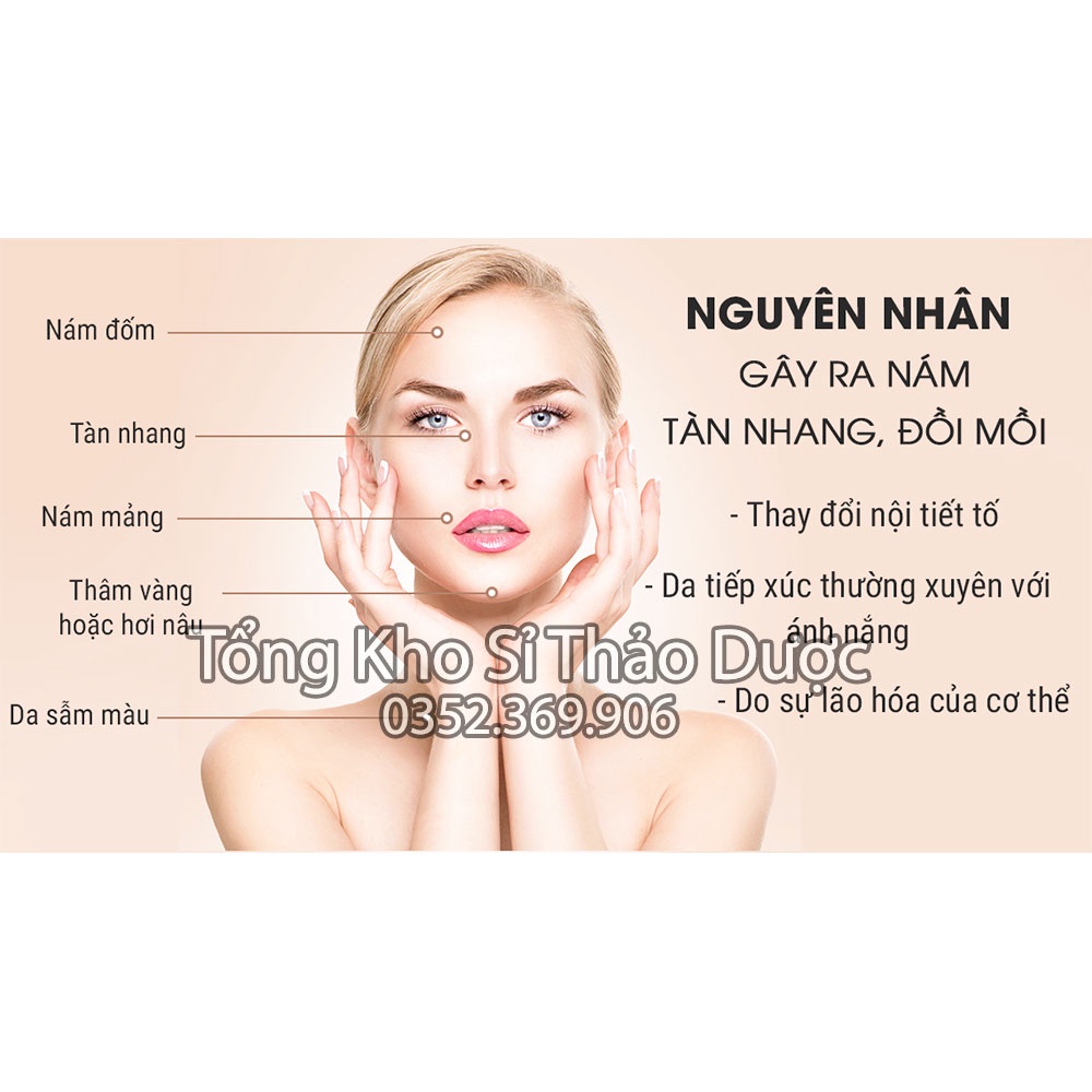 Combo 10 loại bột mờ thâm nam (Bột thiên nhiên, dưỡng trắng da, cấp ẩm, chống lão hóa)