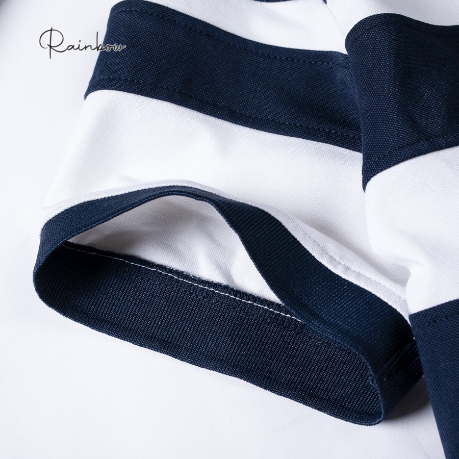 Áo thun có cổ, áo polo nam thun cotton phối sọc trẻ trung chính hãng Rainbow PO003 - Co dãn và thấm hút tuyệt đối | BigBuy360 - bigbuy360.vn