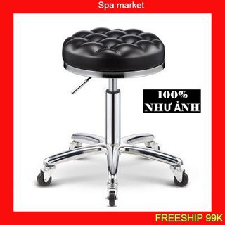Ghế Xoay Spa Chân Đúc Cao Cấp Có Trục Nâng Hạ Xoay 360 Độ