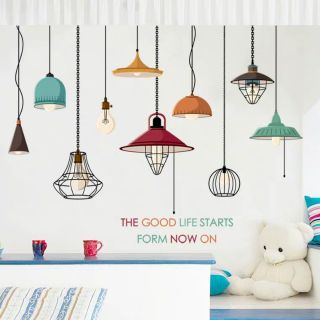 Decal dán tường bóng đèn chùm 110x 180cm