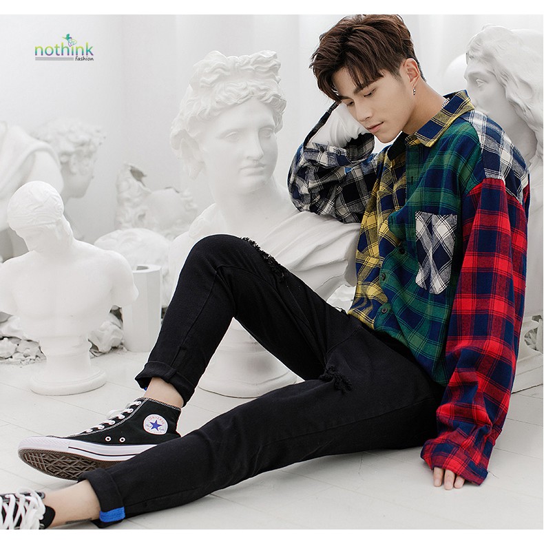 ÁO SƠ MI FLANNEL PHỐI MÀU