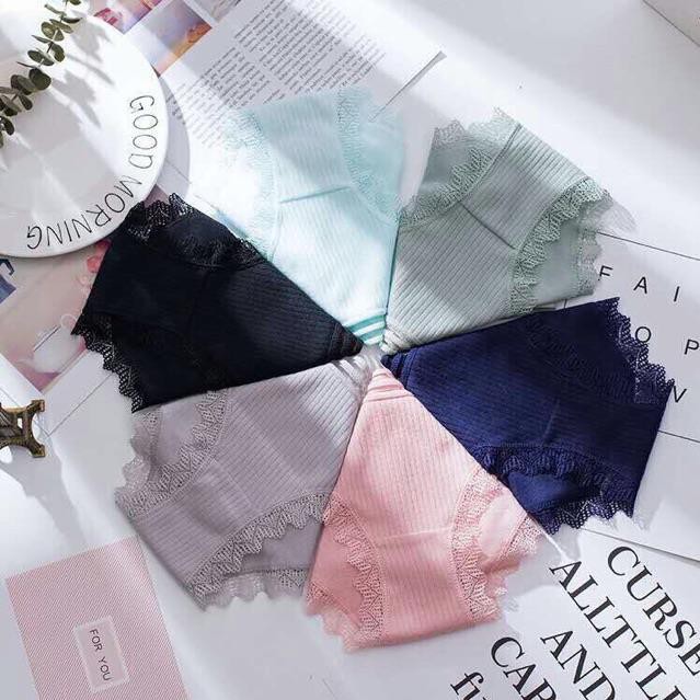 [Mã 12FASHIONSALE1 giảm 10K đơn 50K] Quần Lót Nữ Gân Tăm Viền Ren Siêu Đẹp | BigBuy360 - bigbuy360.vn