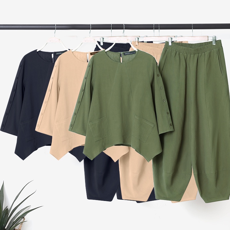 ZANZEA Set Đồ 2 Món Phong Cách Châu Âu Vintage Cho Nữ 3/4