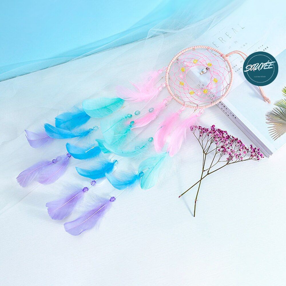 Dreamcatcher treo tường lớn nhiều màu pastel, trang trí nhà ngọt ngào Sauvée mã DCCP1