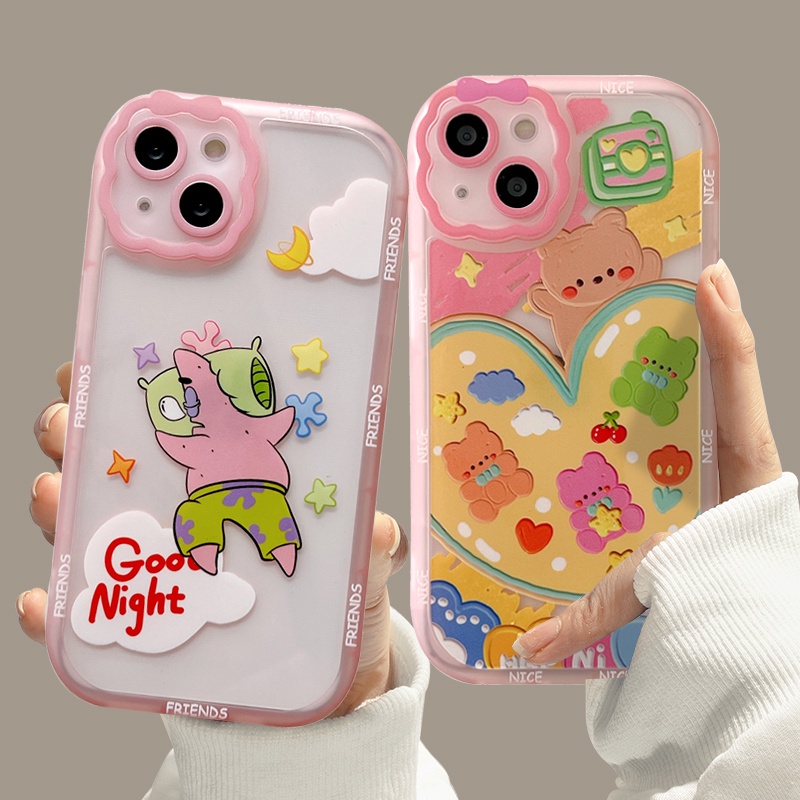 Ốp Điện Thoại Mềm Trong Suốt In Hình SpongeBob 3D Cho iPhone 11 12 13 Pro MAX X XR XS MAX 12Pro