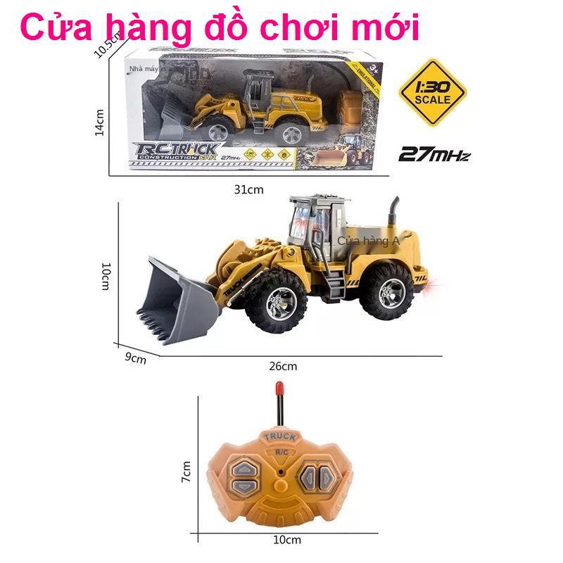 Máy xúc điều khiển từ xa cho trẻ em, xúc, ô tô đồ chơi, cậu bé, ủi, xe kỹ thuật đa chức năng