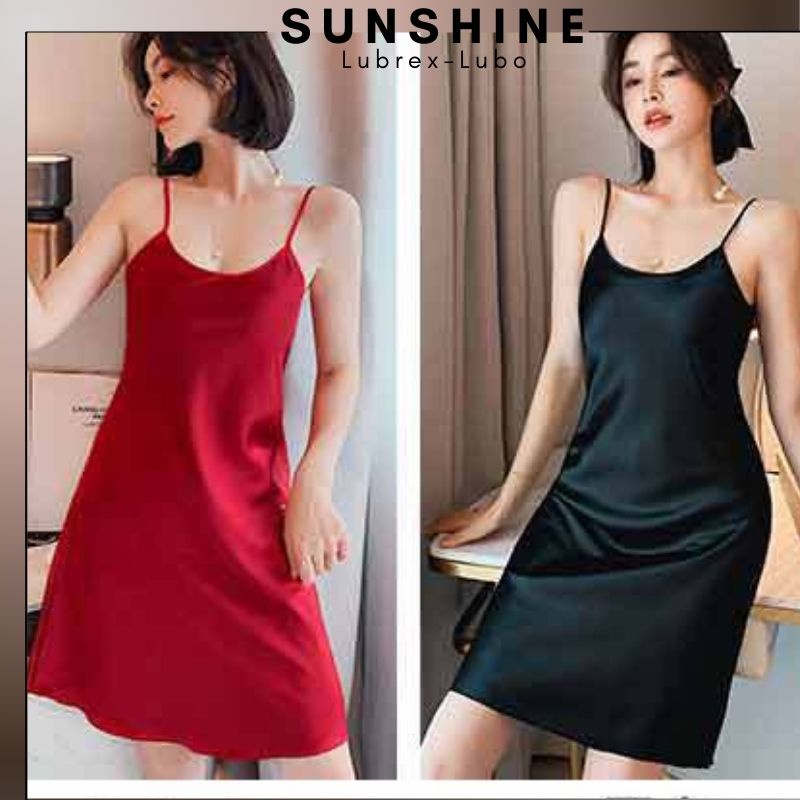 Váy ngủ lụa hai dây satin sexy cao cấp SUNSHINE LUBREXLUBO-CT