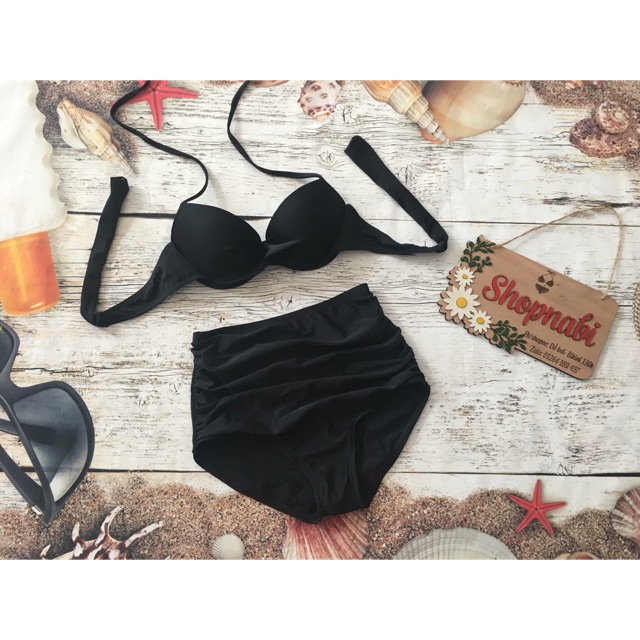 Bikini quần nhúng cạp cao giấu bụng