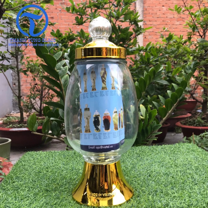 Bình ngâm rượu sâm thủy tinh CAO CẤP PHÚ HÒA 3.95 LÍT