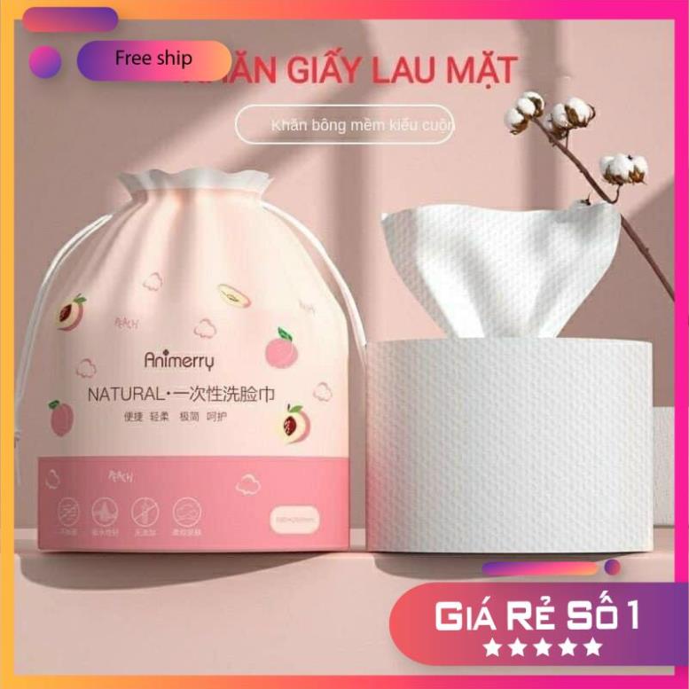 [FREESHIP] Giấy Lau Mặt Cotton Dùng 1 Lần Cuộn Tẩy Trang Khăn Mặt Khô