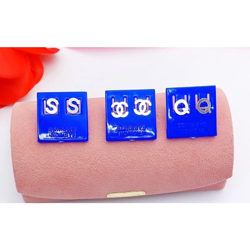 Bông tai bạc khắc tên theo yêu cầu chữ cái DaLiA Jewelry khuyên tai trơn chuẩn bạc không gỉ cho nàng thơ