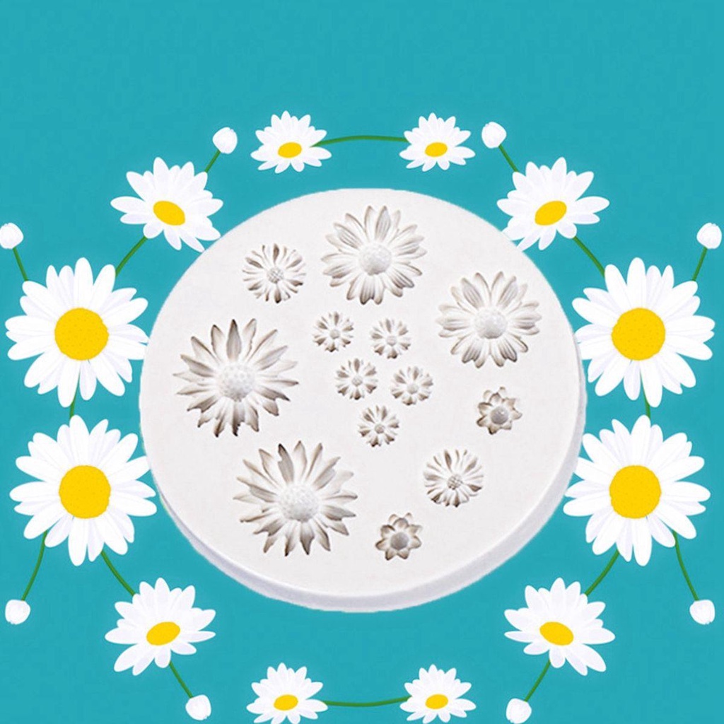 Khuôn Silicone Làm Bánh &amp; Socola Hình Hoa Cúc Chống Dính