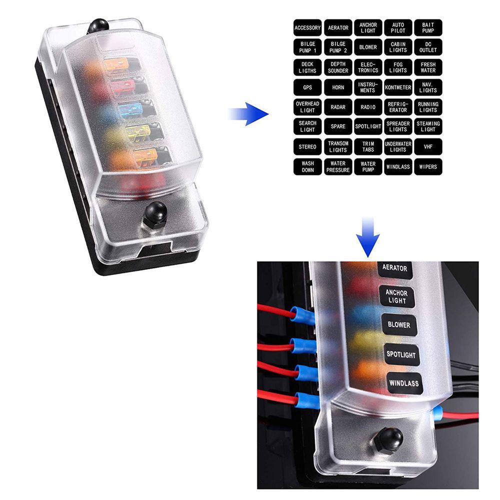 Hộp Cầu Chì Lưỡi Dao 12V / 32V Có Đèn LED Báo Hiệu Dành Cho Tàu Thuyền Ốp