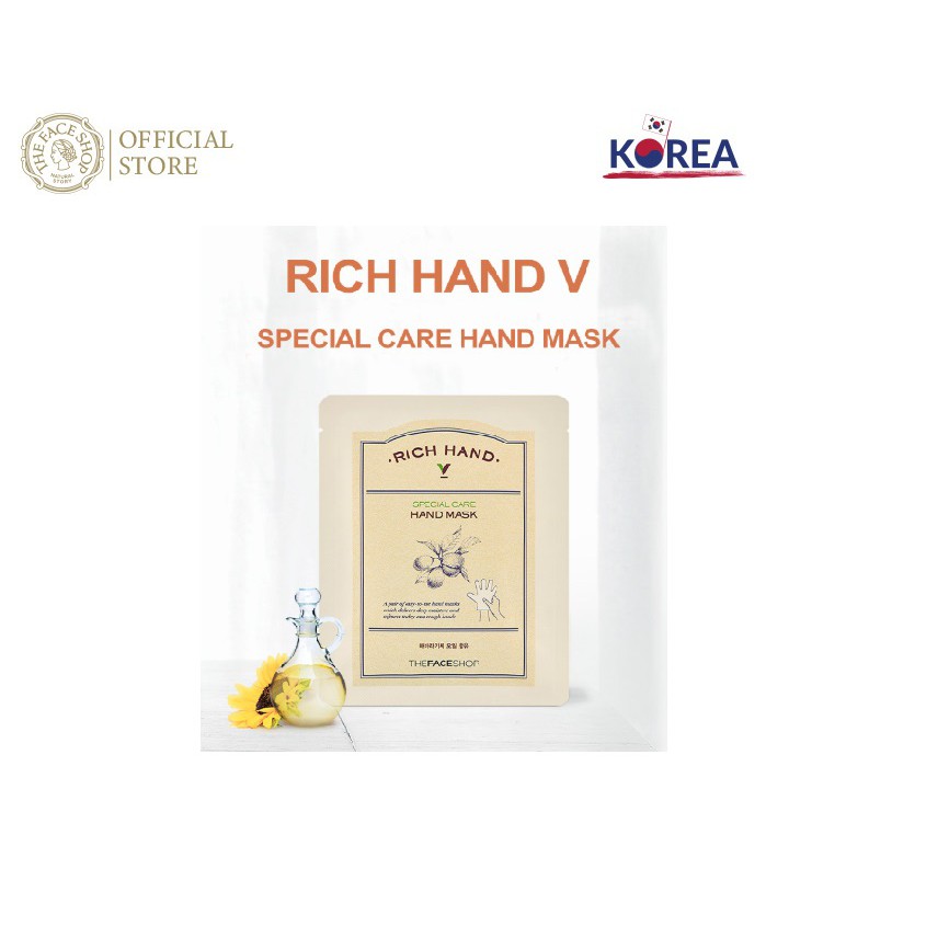 Mặt Nạ Chăm Sóc Tay TheFaceShop Rich Hand V Special Carehand Mask 16ml