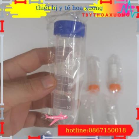 Com Bo 200 Ống Falcon 50ml - Ống Ly Tâm 50ml Nắp Vặn, Đáy Nhọn Tiệt Trùng Từng Cái