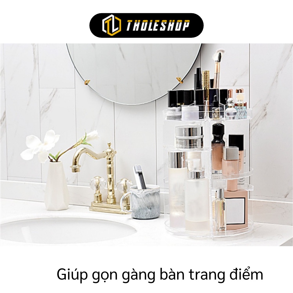 Kệ Đựng Mũ Phẩm - Khay Để Đồ Trang Điểm, Trang Sức Trụ Xoay 360 Độ, Nhiều Ngăn 9241