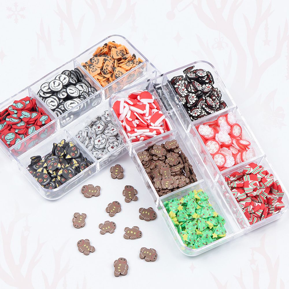 [Hàng mới về] Miếng Dán Trang Trí Móng Tay Nhiều Họa Tiết Giáng Sinh 3D Mềm Mại Nhiều Màu Sắc