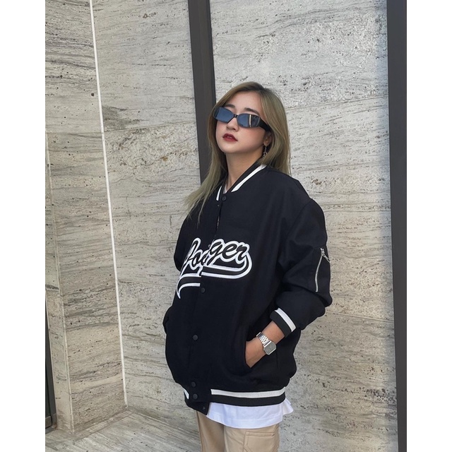 Áo khoác bomber varsity jacket JOGGER nỉ dạ bóng chày unisex nam nữ