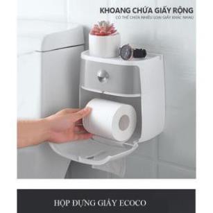 Hộp đựng giấy vệ sinh ecoco dán tường cao cấp 2 tầng đa năng sang trọng ,tiện dụng- Kệ đựng giấy vệ sinh nhà tắm.