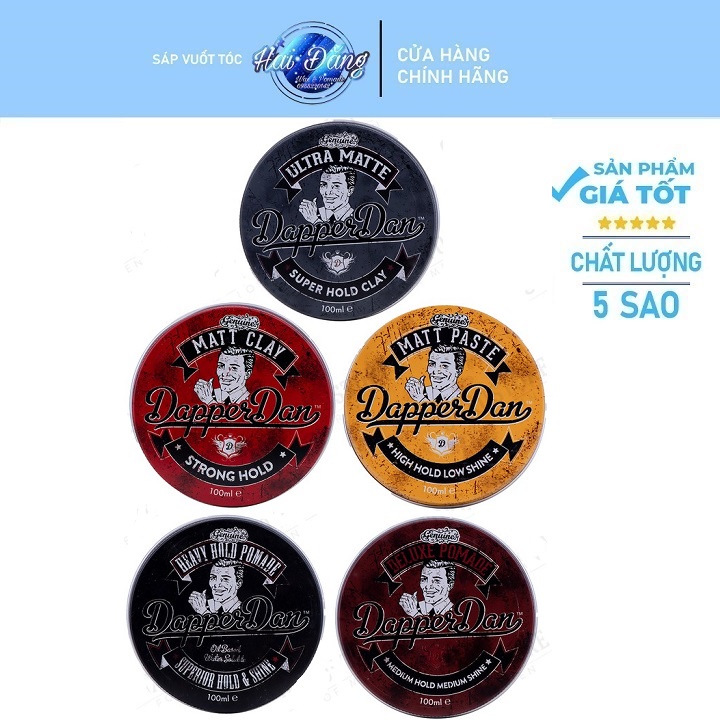 Sáp vuốt tóc nam Dapper Dan Matt Paste , Matt Clay , Deluxe Pomade ,Heavy Hold Pomade , Ultra Matte Pomade