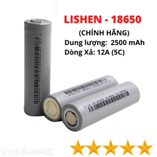 [LISHEN] Pin 18650 LS LISHEN Xám 5C Chính Hãng, Dung Lượng Cao 2500 mah, Dòng Xả 12.5A