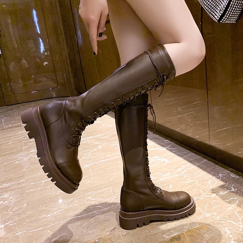 Giày Bốt Boot Cao Cổ Đùi Nữ Da Lì Trơn Gót Vuông Cao Hàng Quảng Châu Thời Trang Boot Nữ Cổ Cao Thu Đông Chali G002