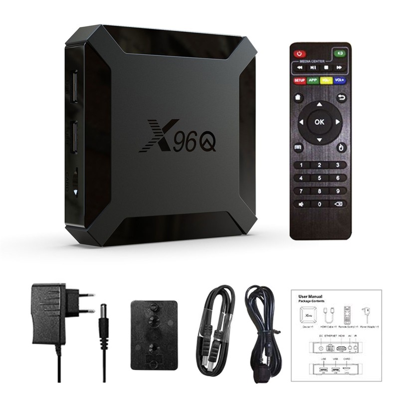 Thiết Bị Chuyển Đổi Tv Thường Thành Smart Tv Zzx X96Q Smart Tv Box Android 10.0 Allwinner H313 Quad Core 2gb 16gb 4k Và Phụ Kiện