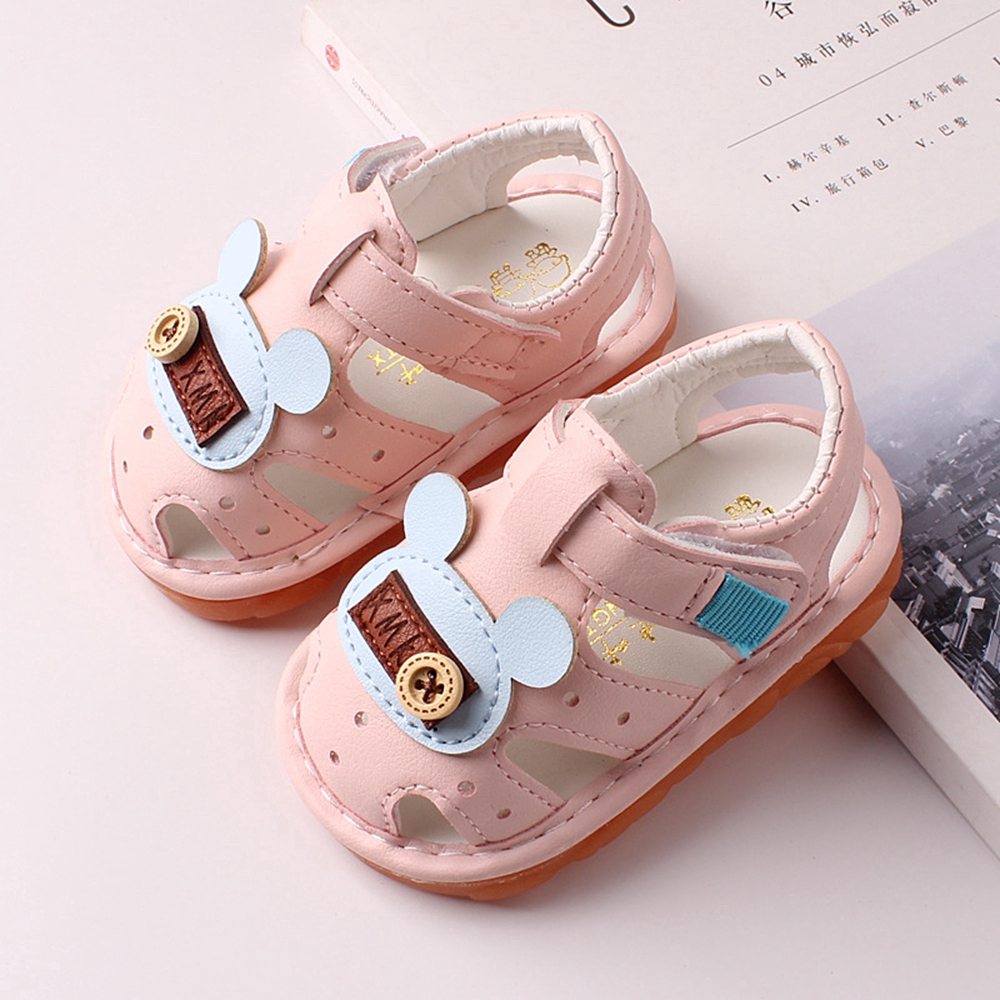 0-2 Years Cartoon Bear Pre Walker Newborn Baby Shoes for Girls Boys Sandals Pink Infant Toddler Shoes