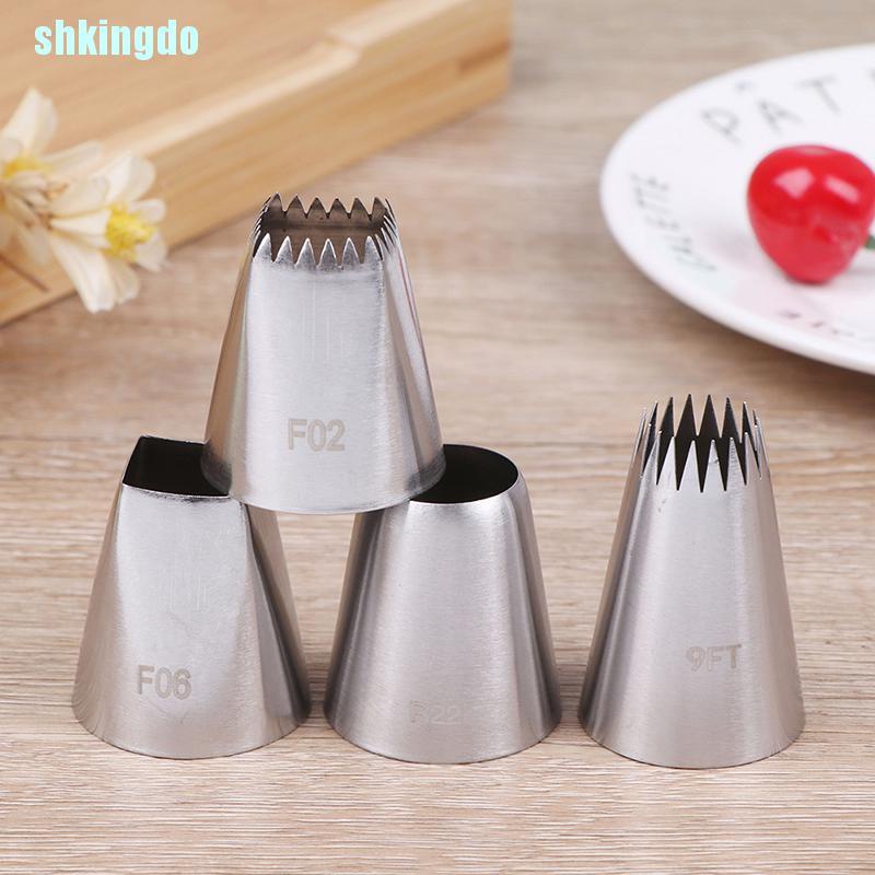 Set 4 Đui Bắt Kem Trang Trí Bánh Bằng Thép Không Gỉ