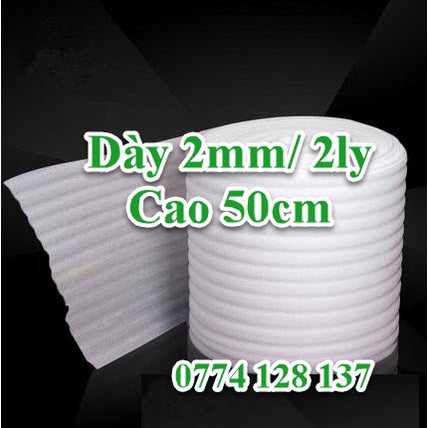 Cuộn Mút PE Foam Dày 2mm/ 2ly Cao 50cm