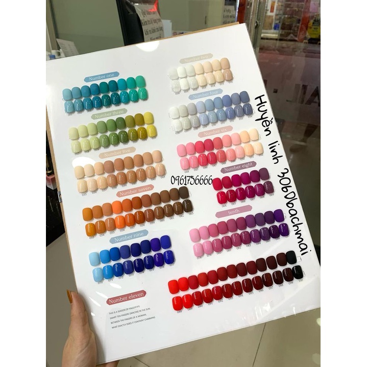 Sét sơn gel hàn quốc 100 màu tặng kèm base top và bảng màu
