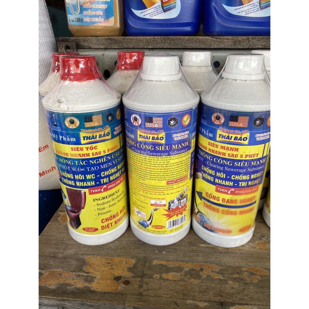 Nước thông cống Thái Bảo 1kg6 giúp đánh sạch vết bẩn, không còn hôi thối