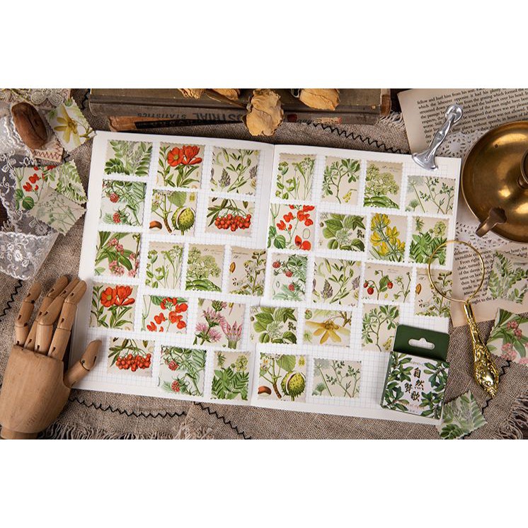 Bộ 45 Sticker Hoa Lá Hàn Quốc dán trang trí E45