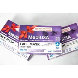 Khẩu trang y tế face mask mediusa hộp 20 cái